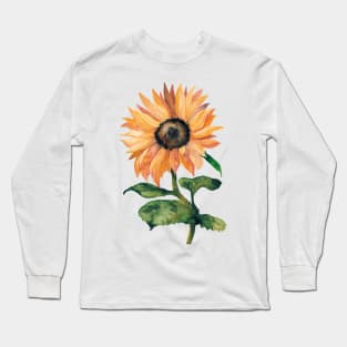 Sunflower Watercolor Long Sleeve T-Shirt